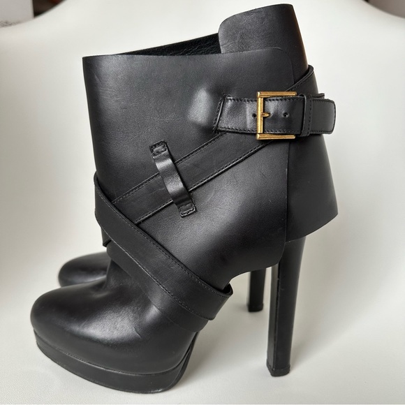 Alexander Mcqueen Wrap Buckle Ankle Boots 37.5 - Picture 1 of 5